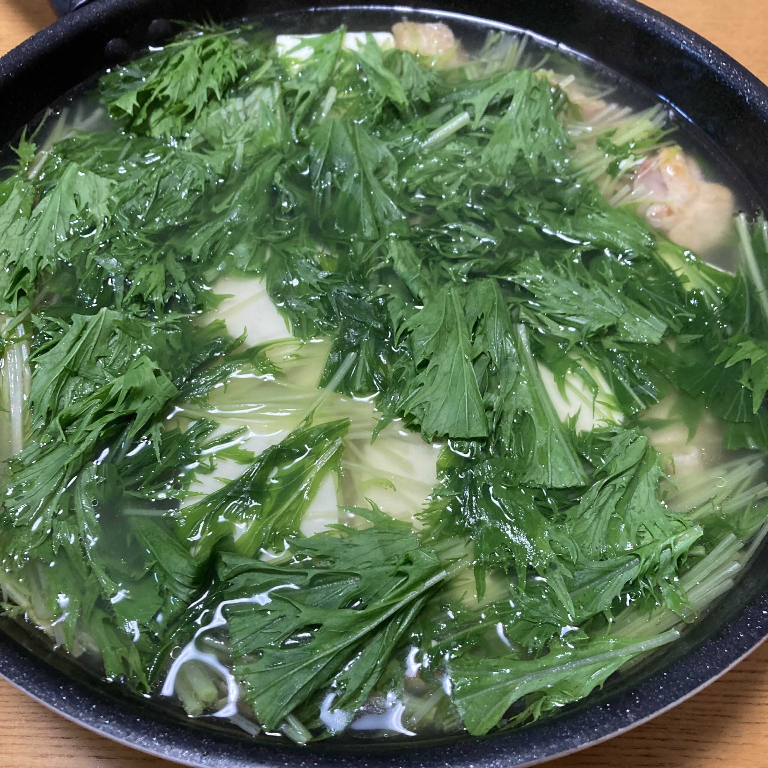 【簡単薬膳レシピ】鶏と豆腐と水菜の塩だれ煮